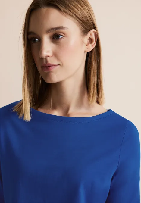 Basic Langarmshirt fresh intense gentle blue