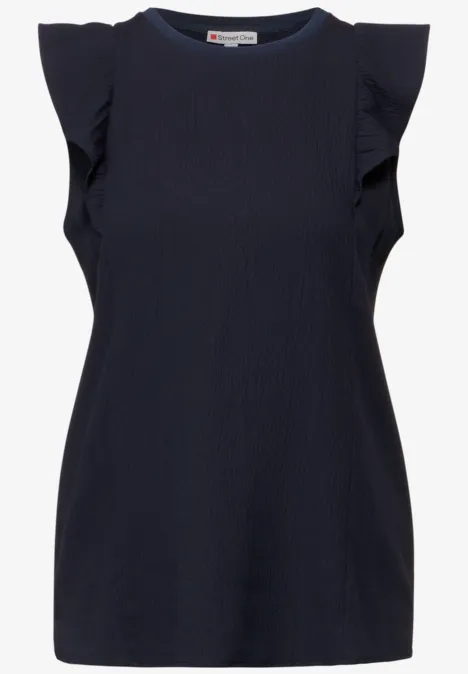 T-Shirt mit Volants deep blue