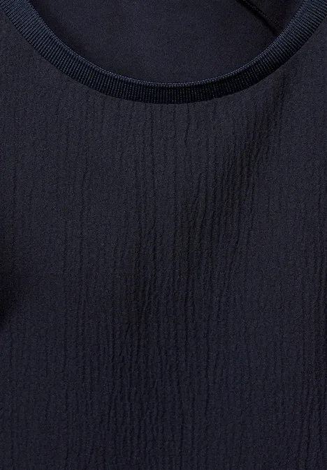 T-Shirt mit Volants deep blue