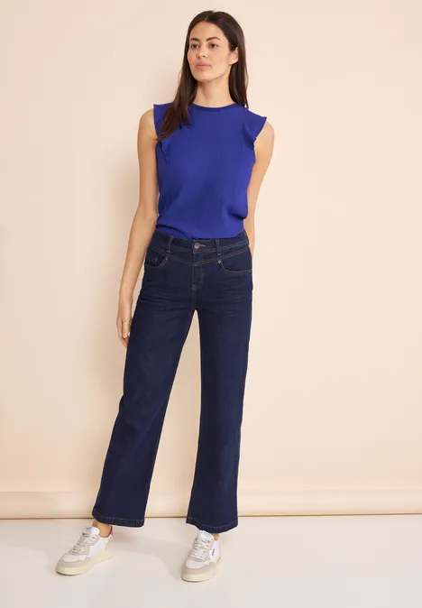 T-Shirt mit Volants intense royal blue