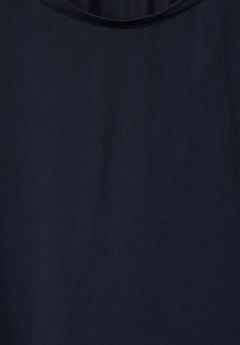Materialmix T-Shirt deep blue