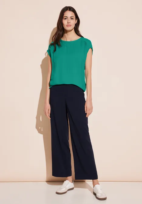 Materialmix T-Shirt intense aqua