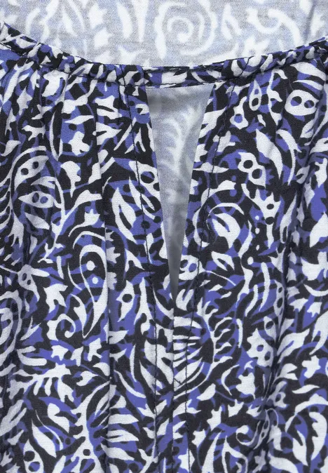 Materialmix T-Shirt intense royal blue