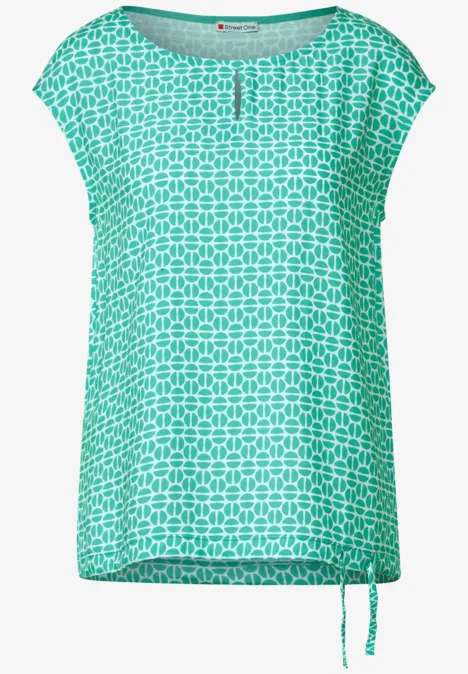 T-shirt dans un mélange de matières dull aqua