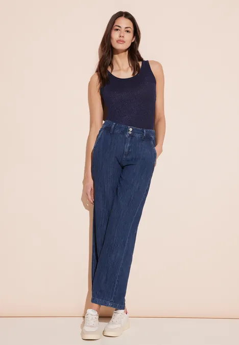 Glänzendes Top deep blue