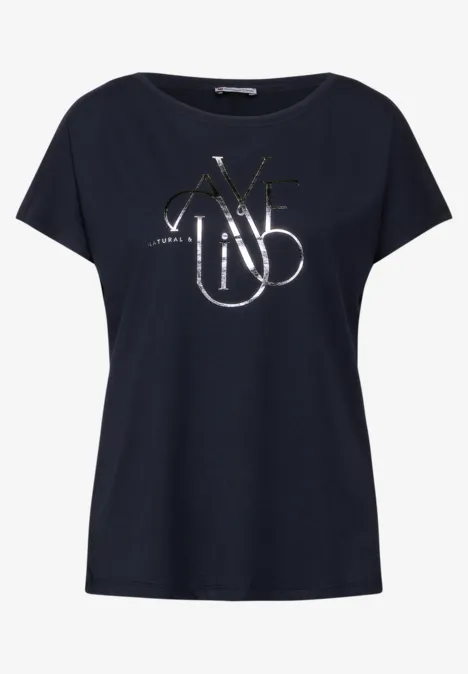 T-Shirt mit Wording deep blue