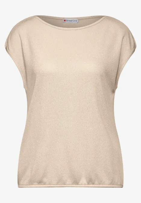 Shirt im Strick Look light smooth sand