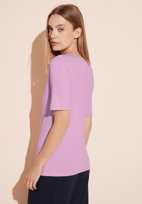 T-shirt avec encolure en forme de cœur cherry blossom rose