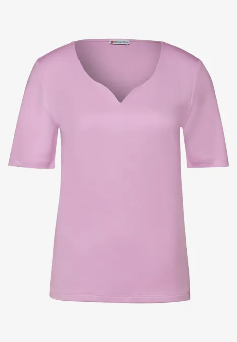 T-shirt avec encolure en forme de cœur cherry blossom rose