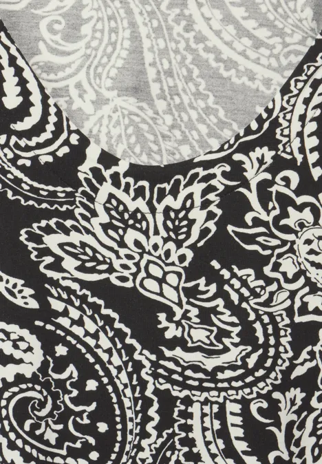 Jersey Top mit Print Black