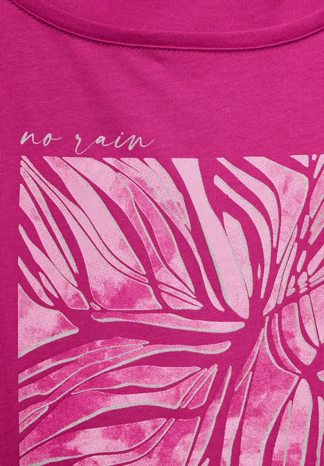 T-Shirt mit Folienprint magnolia pink
