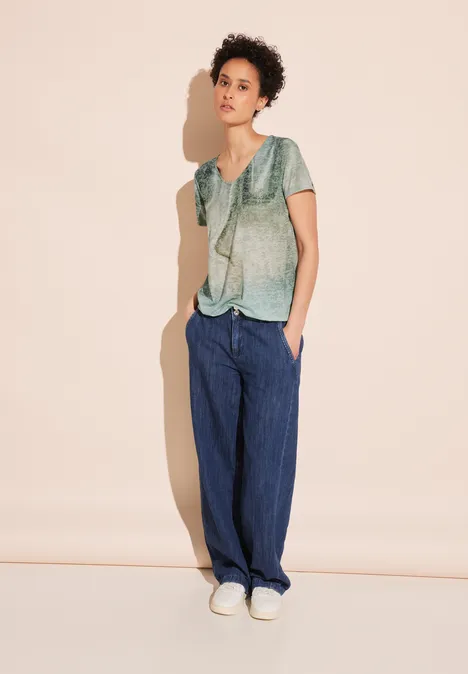 T-shirt met kleurverloop soft moss green