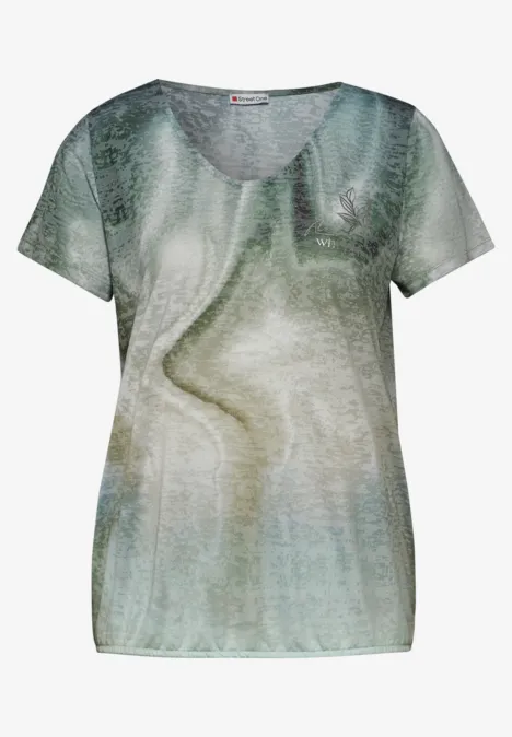 T-shirt met kleurverloop soft moss green