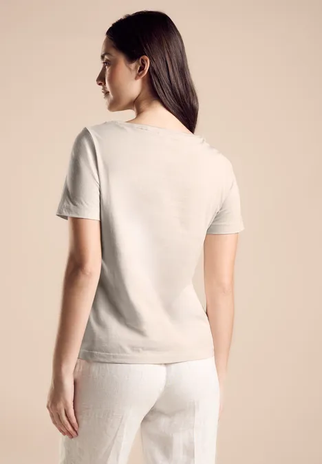 T-Shirt mit Frontprint smooth sand beige T-Shirt mit Frontprint smooth sand beige