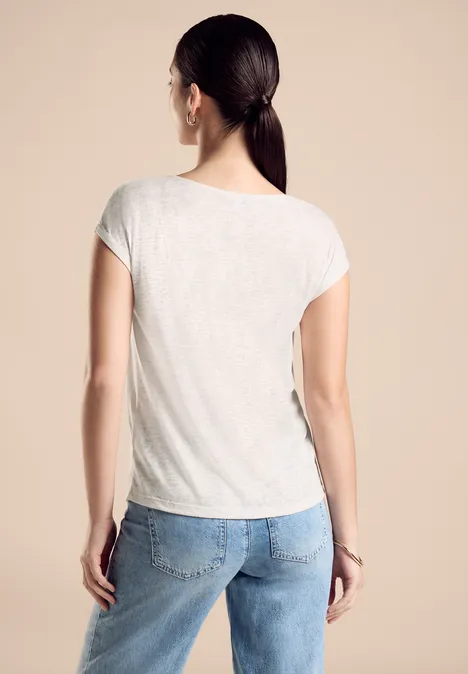T-Shirt mit Fotoprint smooth sand beige