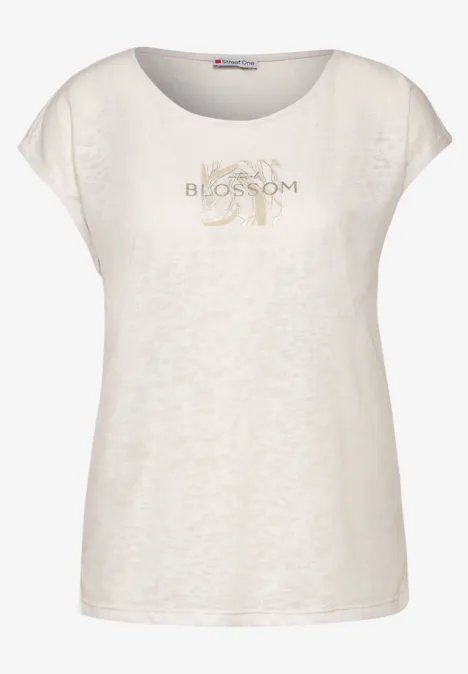 T-Shirt mit Fotoprint smooth sand beige