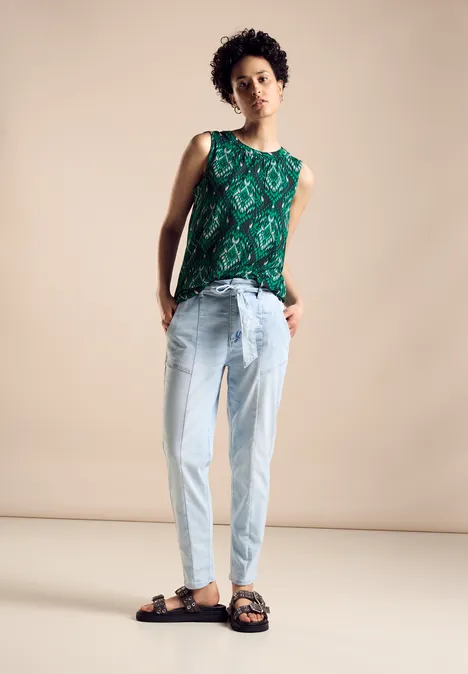 Jersey Top mit Print cool vintage green