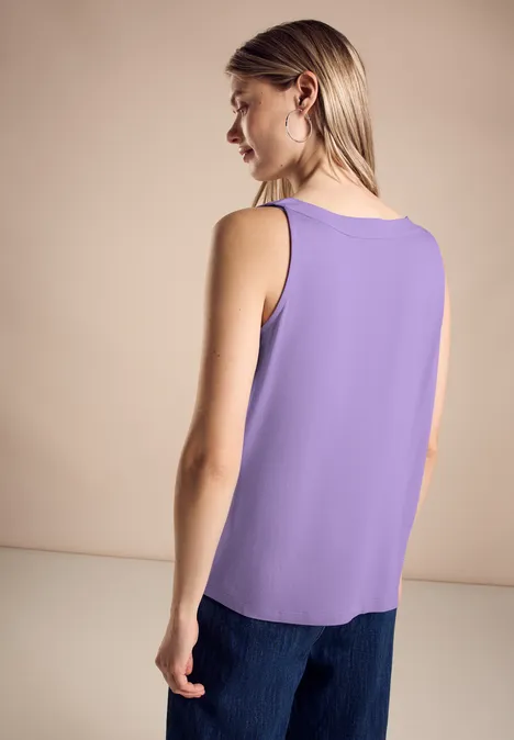 Top im Materialmix bellflower lilac