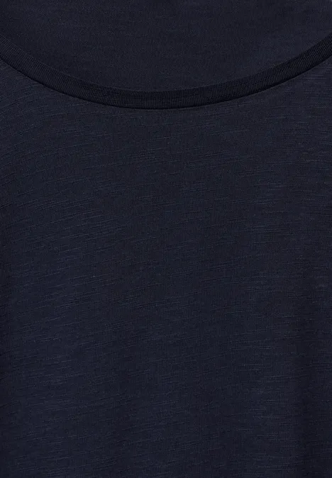 T-shirt met plooien deep blue