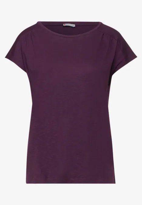 T-Shirt mit Raffung dark berry purple