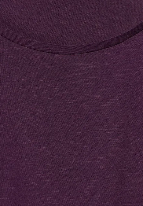 T-Shirt mit Raffung dark berry purple