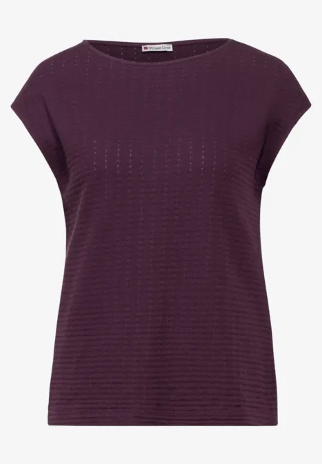 T-Shirt mit Struktur dark berry purple