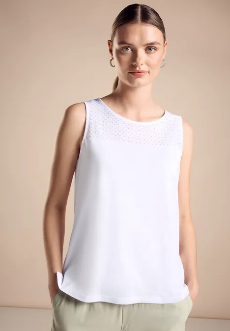 Top mit Spitze White