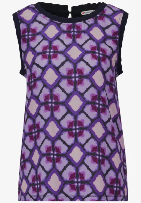 Print Top im Materialmix bellflower lilac