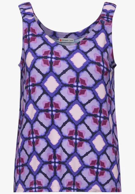 Top mit Print bellflower lilac