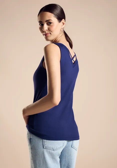 Top mit Bändern violet blue