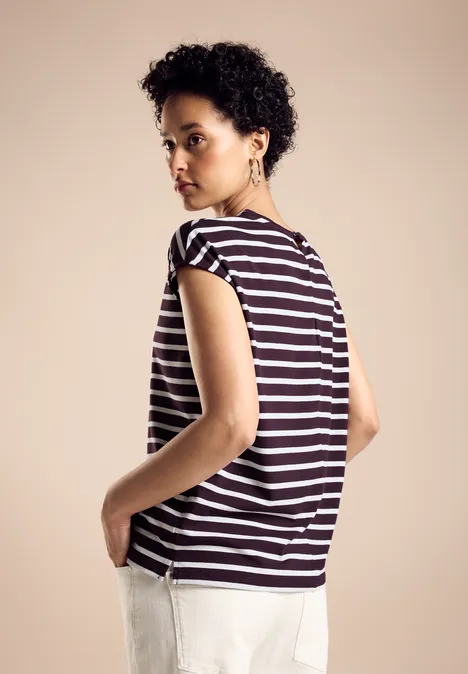 Gestreiftes T-Shirt dark berry purple