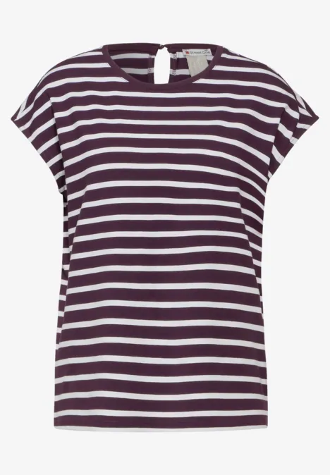 Gestreiftes T-Shirt dark berry purple