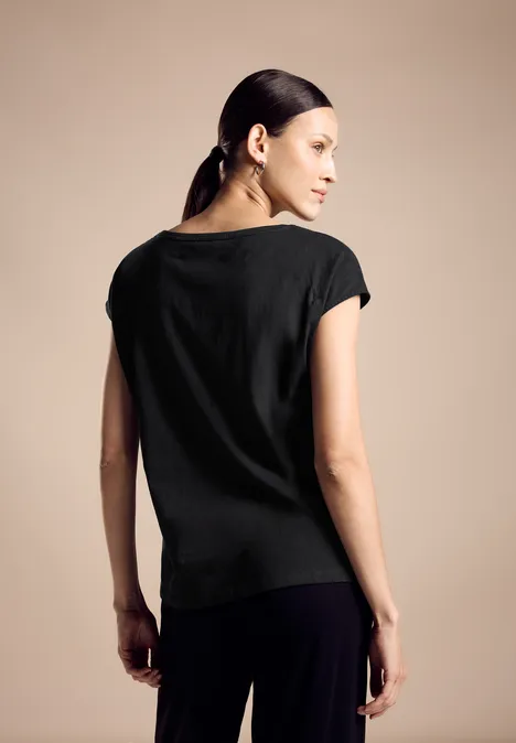 T-Shirt mit Wording Black