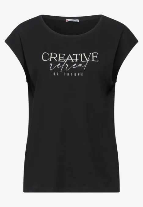 T-Shirt mit Wording Black