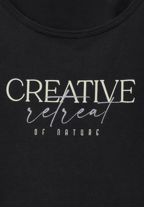 T-Shirt mit Wording Black