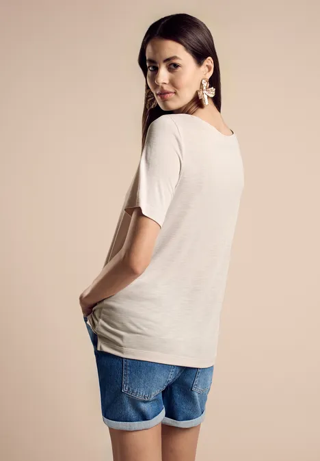 Leichtes T-Shirt smooth sand beige