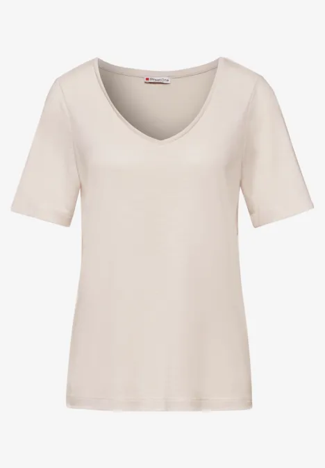 Leichtes T-Shirt smooth sand beige