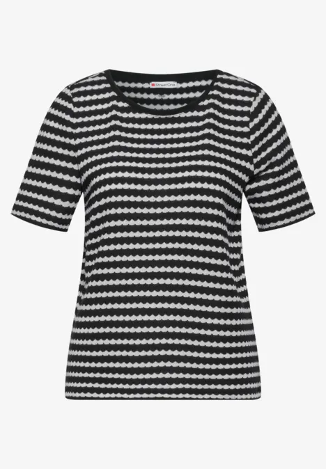 T-Shirt in Strickoptik Black