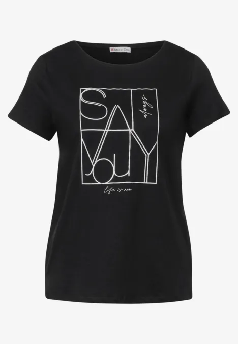 T-Shirt mit Print Black