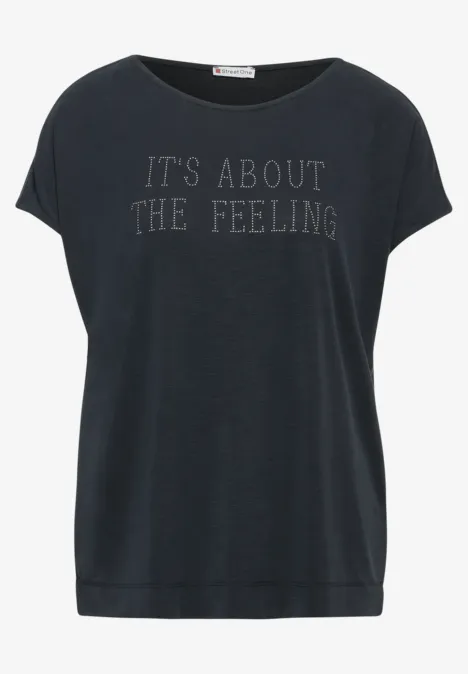 T-Shirt mit Schriftzug Black