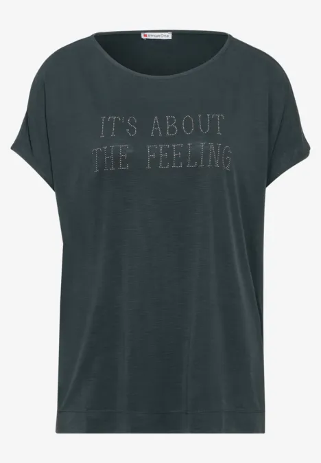 T-Shirt mit Schriftzug hunter green