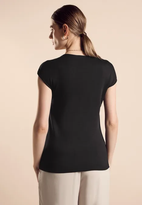 Sommershirt in Unifarbe Black