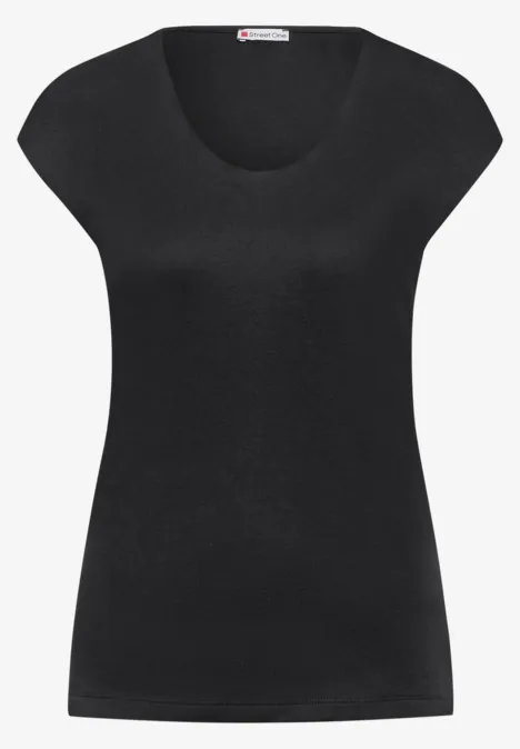 Sommershirt in Unifarbe Black