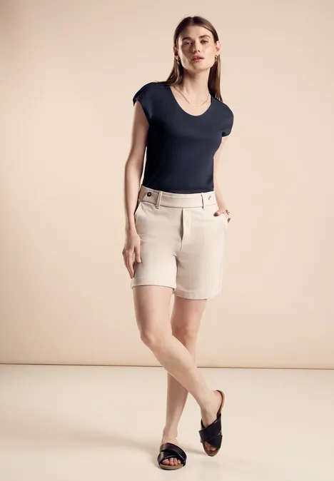 T-shirt d'été en couleur unie deep blue