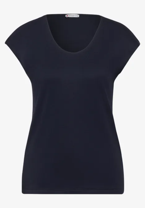 T-shirt d'été en couleur unie deep blue