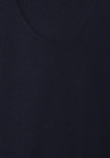 T-shirt d'été en couleur unie deep blue