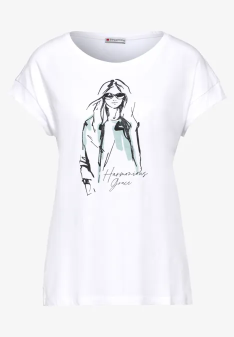 T-shirt met print White