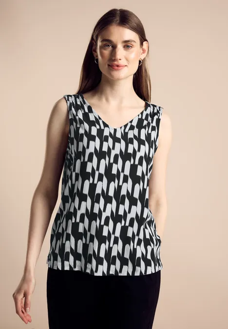 Print Sommertop Black