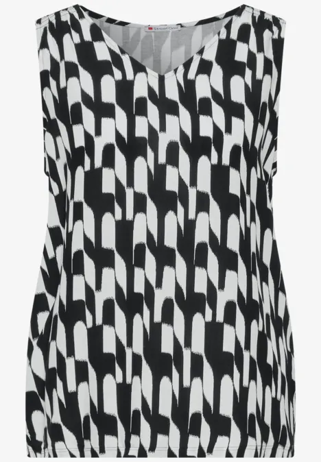 Print Sommertop Black