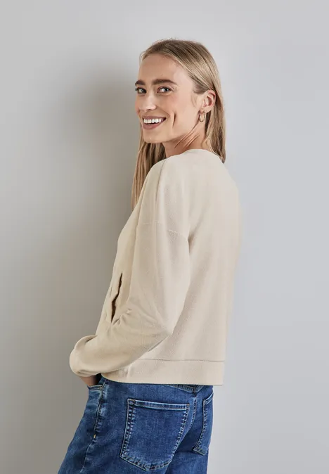 Kurze Jacke smooth sand beige